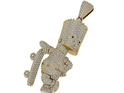 Bart simpsons  hiphop  pendant 3D Model 3D print model 3D print model