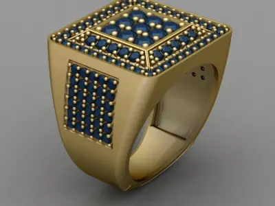 Antique Diamond Ring 3D print model