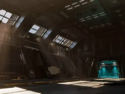 Modular Sci-fi Station Low-poly 3D model