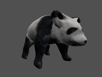 Panda bear Low-poly 3D model