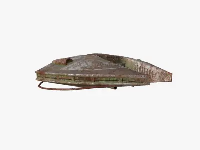 Alien Spaceship UFO D11 Abandoned - Sci Fi Spacecraft Design Low-poly 3D model