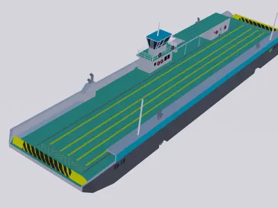 Balsa Ferry Santos Brazil Low-poly 3D model