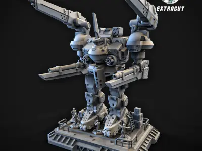 Broken Axe Mech 100mm 3D print model