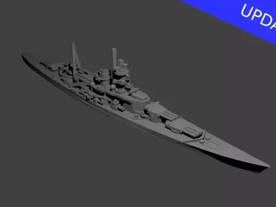 German Scharnhorst Class Battleship 3D print model