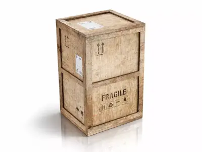 wooden crate PBR 4K Low-poly 3D model shop