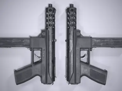 TEC-9 low-poly 3d model Low-poly 3D model