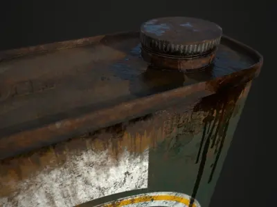 Old Oil Can Low-poly 3D model