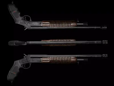 Game Ready Rossi S12 Shotgun PBR Rigged Low-poly 3D model