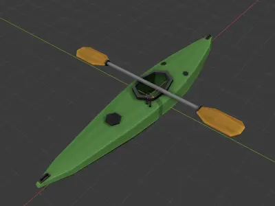 Low Poly Kayak Model Low-poly 3D model
