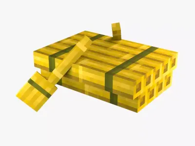 Minecraft Raft Low-poly 3D model