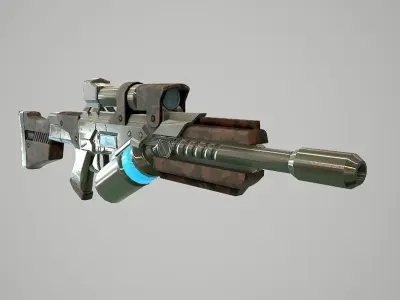 Laser gun Low-poly 3D model purchase