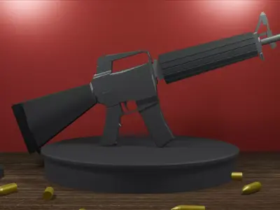 Assault rifle Low-poly 3D model