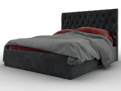 Forli bed with tufted headboard Free 3D model