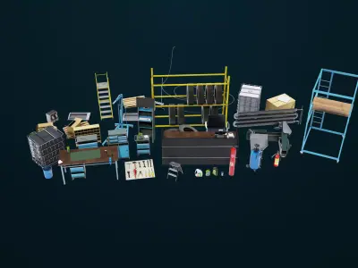 Workshop Tools Pack All PBR Unity UE Textures model Low-poly 3D model
