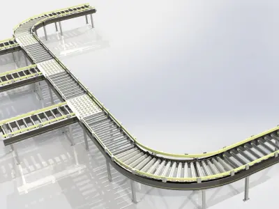 Roller Conveyor Line V3 3D model