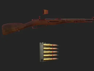 Mosin Nagant Low-poly 3D model get