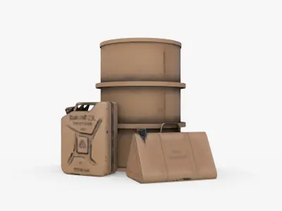 WW2 Liquid Storage Assets 01 Low-poly 3D model