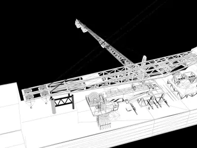 Ship DELMA 2000 Pipelay Crane Vessel 3D model