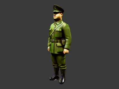 World War II Soldier Low-poly 3D model