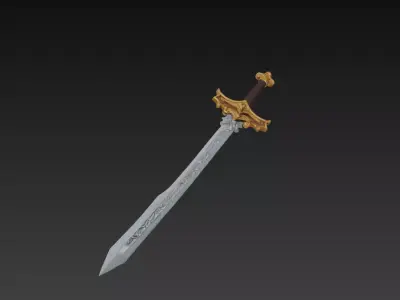 Aetherion Bladeward - Royal Celestial Longsword Low-poly 3D model