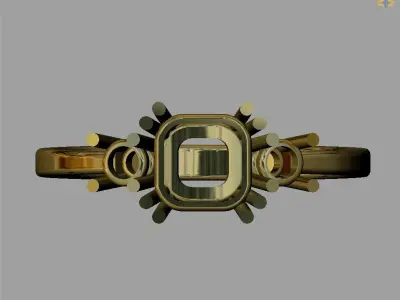 ANTIQUE JEWELRY RING 3 STONES  3D print model