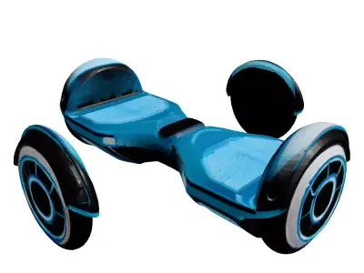 Futuristic Hoverboard with Blue Thrusters 3D model