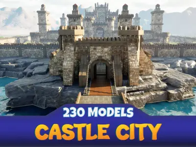 Medieval Castle City 3D model