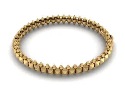 Bracelet 2 3D print model gold spike bangle 3D print model