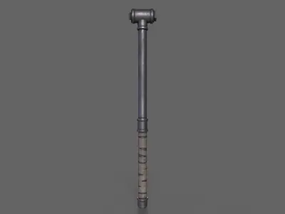PBR Pipe Weapon V2d Low-poly 3D model