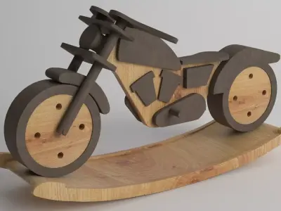 Wood Toy Motorbike 3D model