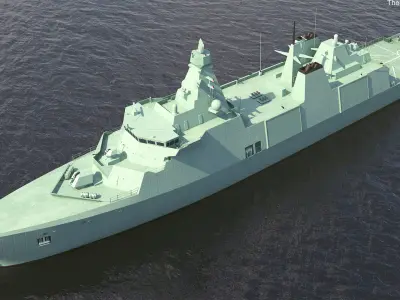 Modern Guided Missile Frigate  purchase 3D model