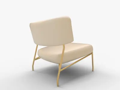Frannie Chair Ivory Boucle Brass 3D model
