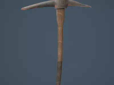 Old Rusty Pickaxe Low-poly 3D model