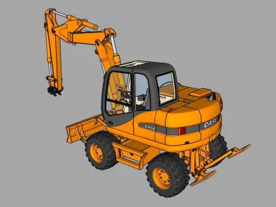 Pelleteuse Case WX 125 - Case WX 125 excavator 3D model