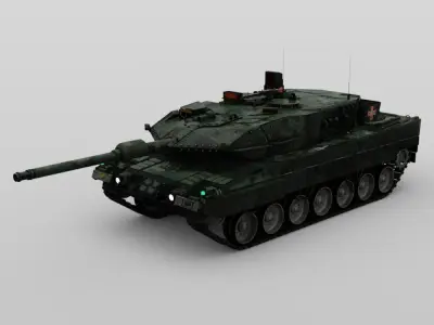 Leopard 2 Tank in fbx and obj formats 3D model