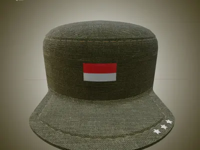 Military Service Cap High Detailed 01 3D model