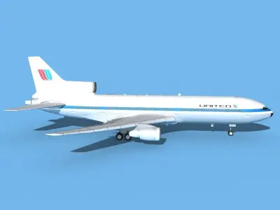 Lockheed L1011 United Airlines 2 3D model