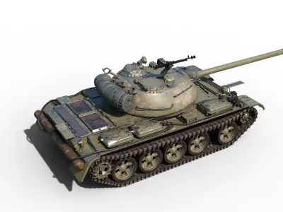 PBR 2 coatings  T-54 main battle tank of the Soviet Union Low-poly 3D model