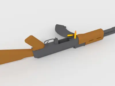 Low-Poly AK-47 GameReady ak - rifle Low-poly 3D model