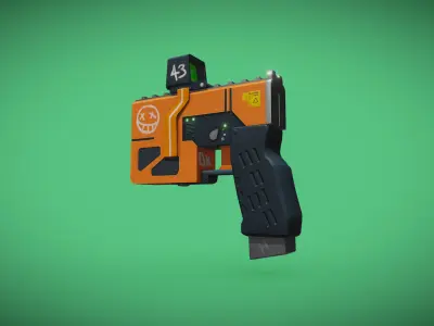 Sci-Fi Handgun stylized Low-poly 3D model