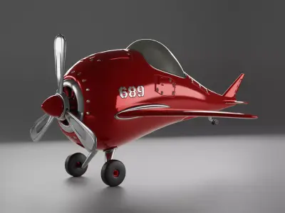 Code 689 Dolphin Cartoon Plane Low-poly 3D model