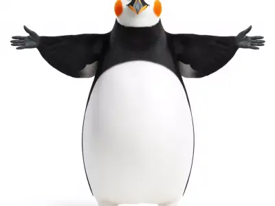 Joyful Penguin Character model pack Low-poly 3D model