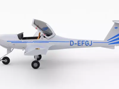 Aircraft Diamond DA20 EFGJ Low-poly 3D model