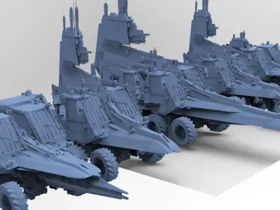 Space Trucks 5 designs  planet climbers  3D model