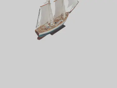 Sailing Boat model Low-poly 3D model