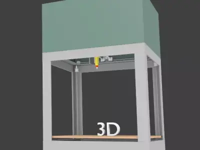 Animated 3D printer 3D model