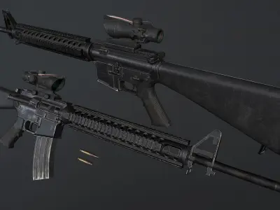 M16 A4 Low-poly 3D model