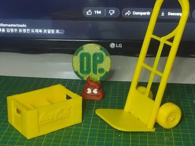 Hand Truck plus Bottle BOX - Mini Collectibles 3D print model