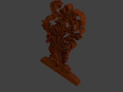3D Modelling of Gapura Ornament Free low-poly 3D model