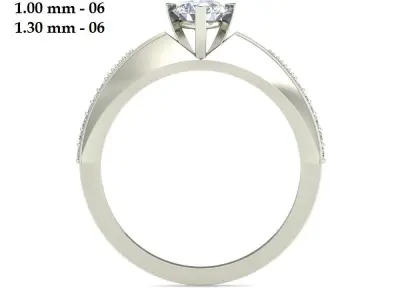 Solitaire Engagement Art Deco Ring 3D print model 29